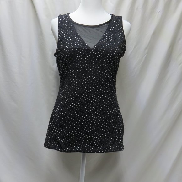 White House Black Market Tops - Women's Sleeveless Dressy Top with Illusion Neckline